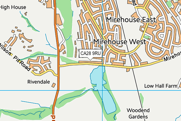 CA28 9RU map - OS VectorMap District (Ordnance Survey)