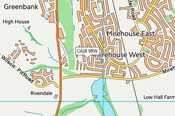 CA28 9RW map - OS VectorMap District (Ordnance Survey)