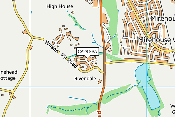 CA28 9SA map - OS VectorMap District (Ordnance Survey)