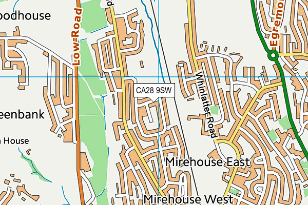 Mirehouse Afc map (CA28 9SW) - OS VectorMap District (Ordnance Survey)