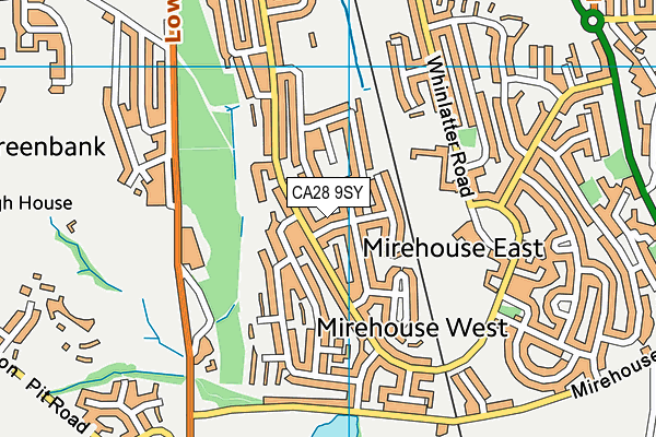 CA28 9SY map - OS VectorMap District (Ordnance Survey)