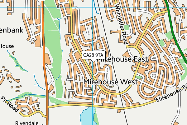 CA28 9TA map - OS VectorMap District (Ordnance Survey)