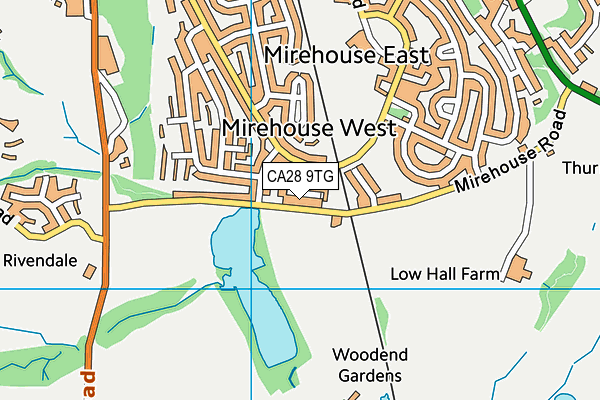 CA28 9TG map - OS VectorMap District (Ordnance Survey)