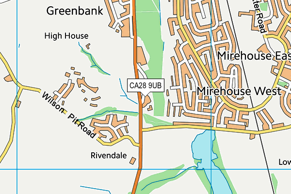 CA28 9UB map - OS VectorMap District (Ordnance Survey)