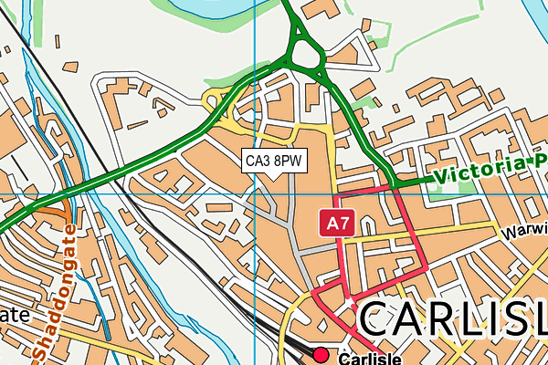 CA3 8PW map - OS VectorMap District (Ordnance Survey)
