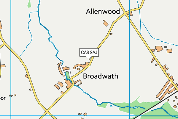 CA8 9AJ map - OS VectorMap District (Ordnance Survey)