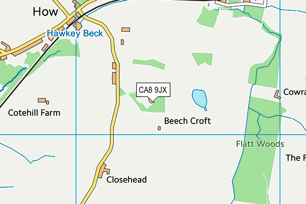 CA8 9JX map - OS VectorMap District (Ordnance Survey)