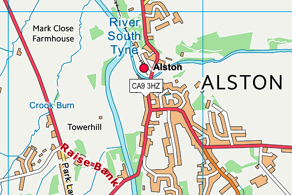 Alston Moor Fitness Club map (CA9 3HZ) - OS VectorMap District (Ordnance Survey)