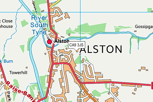 CA9 3JS map - OS VectorMap District (Ordnance Survey)