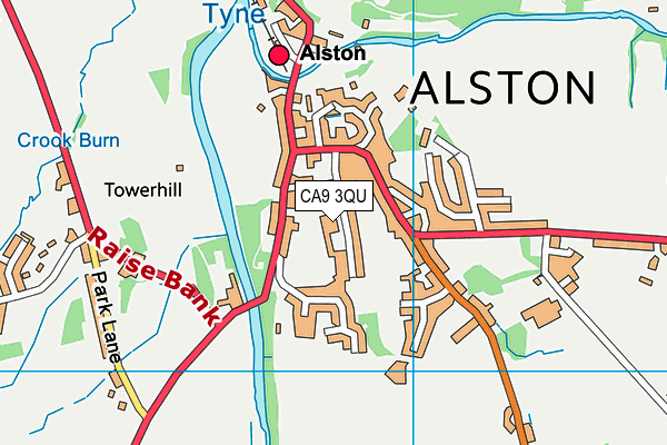 Alston Primary School map (CA9 3QU) - OS VectorMap District (Ordnance Survey)