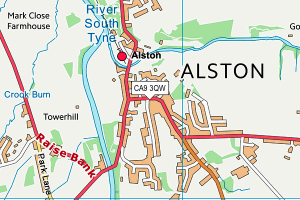 CA9 3QW map - OS VectorMap District (Ordnance Survey)