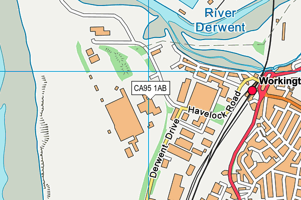 CA95 1AB map - OS VectorMap District (Ordnance Survey)