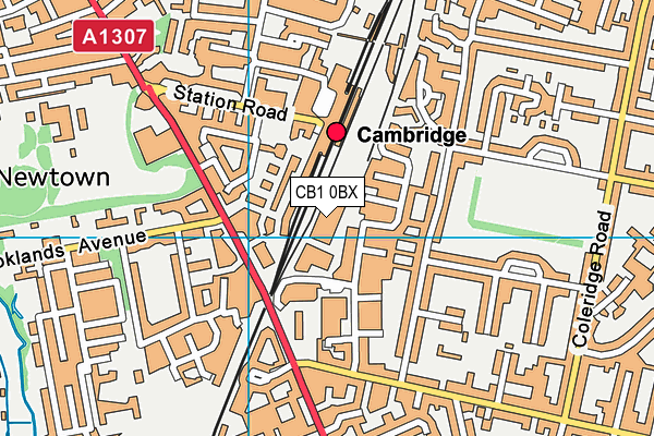 CB1 0BX map - OS VectorMap District (Ordnance Survey)