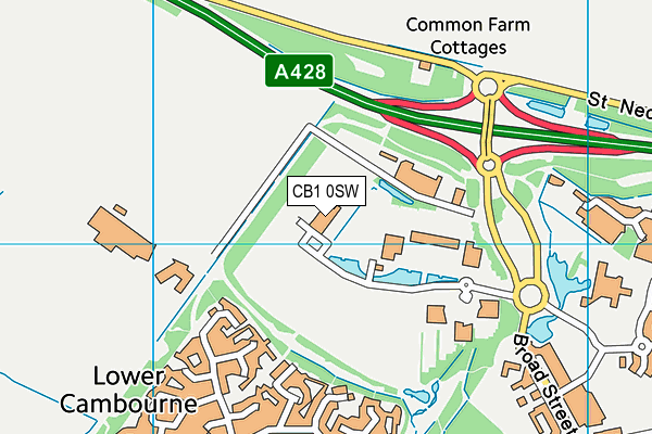 CB1 0SW map - OS VectorMap District (Ordnance Survey)