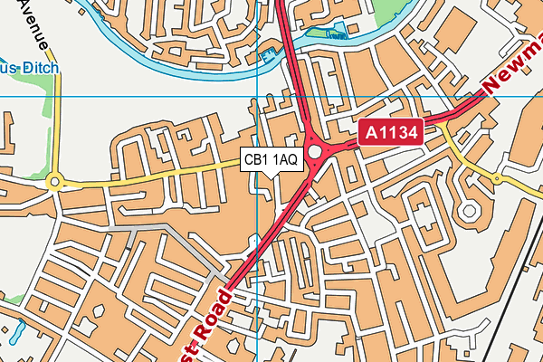 CB1 1AQ map - OS VectorMap District (Ordnance Survey)