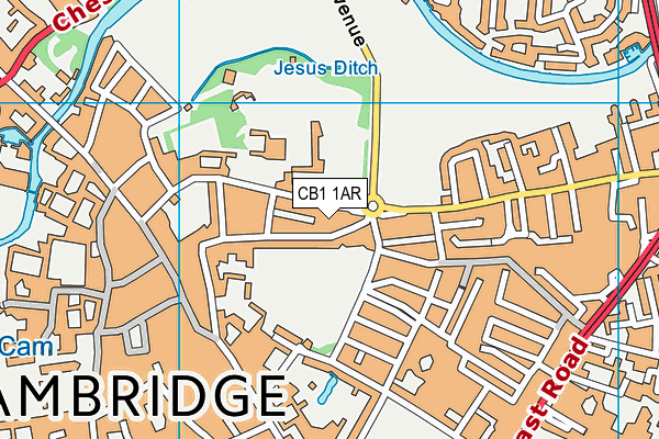 CB1 1AR map - OS VectorMap District (Ordnance Survey)