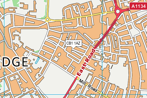 CB1 1AZ map - OS VectorMap District (Ordnance Survey)