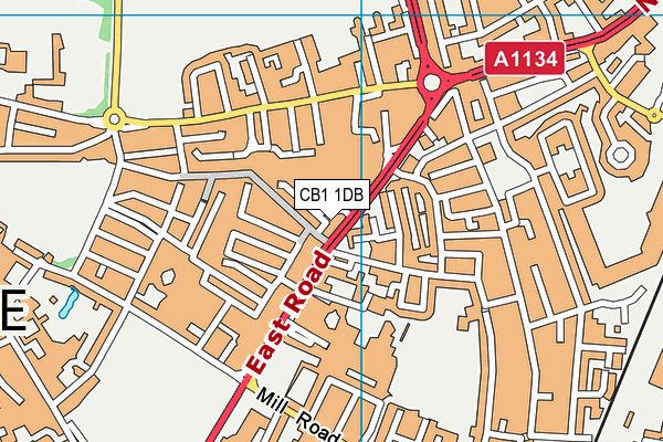 CB1 1DB map - OS VectorMap District (Ordnance Survey)