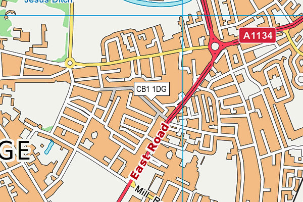 CB1 1DG map - OS VectorMap District (Ordnance Survey)