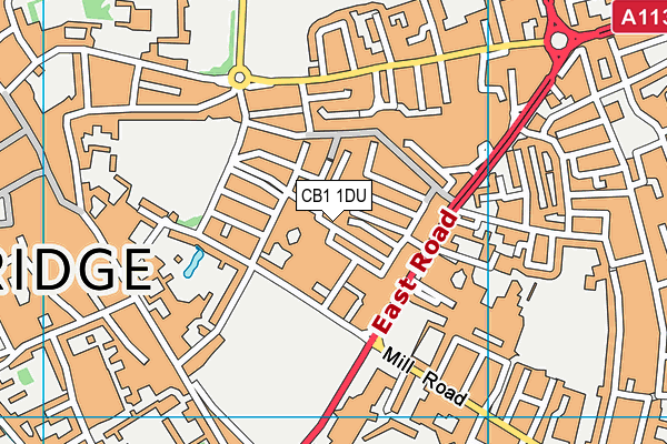 CB1 1DU map - OS VectorMap District (Ordnance Survey)