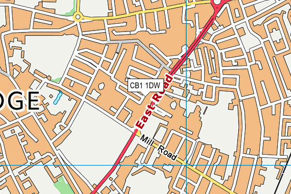 CB1 1DW map - OS VectorMap District (Ordnance Survey)