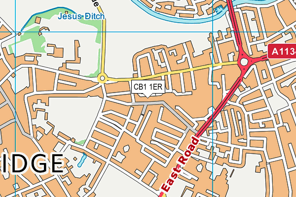 CB1 1ER map - OS VectorMap District (Ordnance Survey)