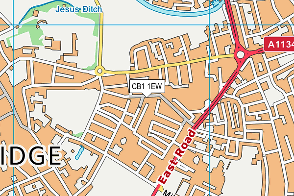 CB1 1EW map - OS VectorMap District (Ordnance Survey)