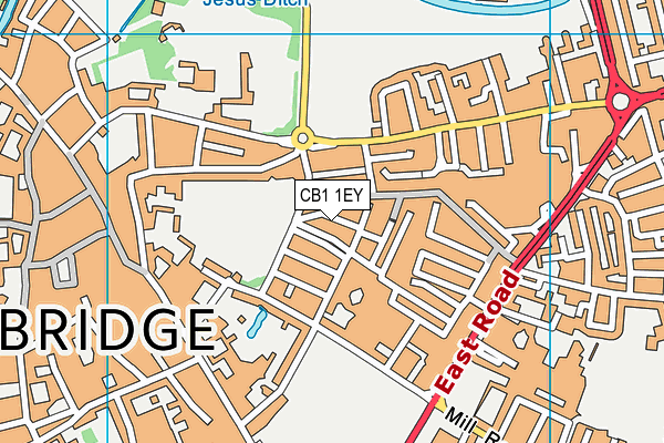 CB1 1EY map - OS VectorMap District (Ordnance Survey)