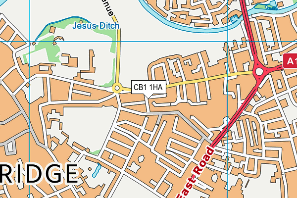 CB1 1HA map - OS VectorMap District (Ordnance Survey)