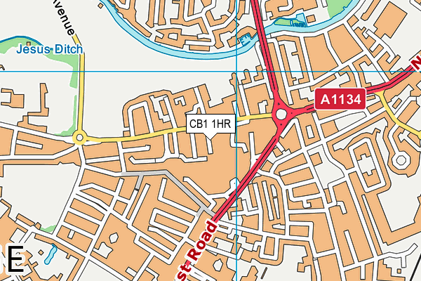 CB1 1HR map - OS VectorMap District (Ordnance Survey)