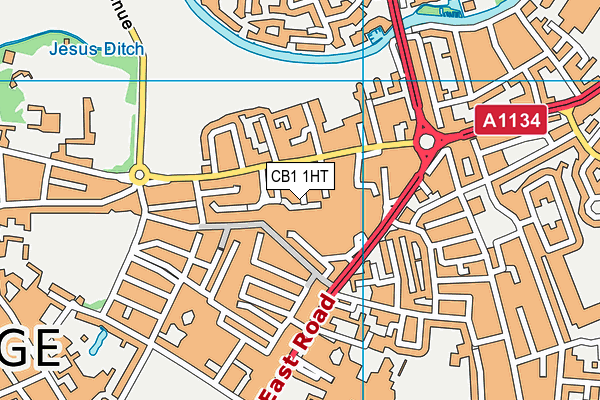 CB1 1HT map - OS VectorMap District (Ordnance Survey)