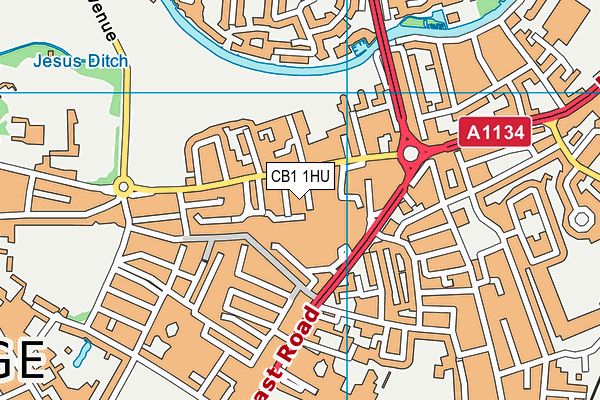 CB1 1HU map - OS VectorMap District (Ordnance Survey)