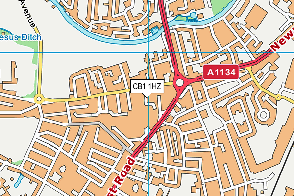 CB1 1HZ map - OS VectorMap District (Ordnance Survey)