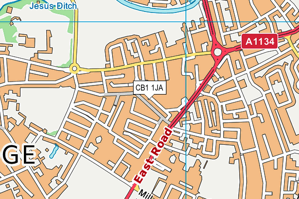 CB1 1JA map - OS VectorMap District (Ordnance Survey)