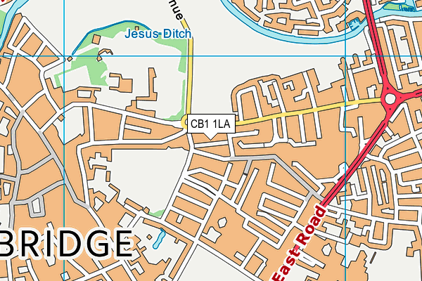 CB1 1LA map - OS VectorMap District (Ordnance Survey)