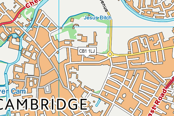 CB1 1LJ map - OS VectorMap District (Ordnance Survey)