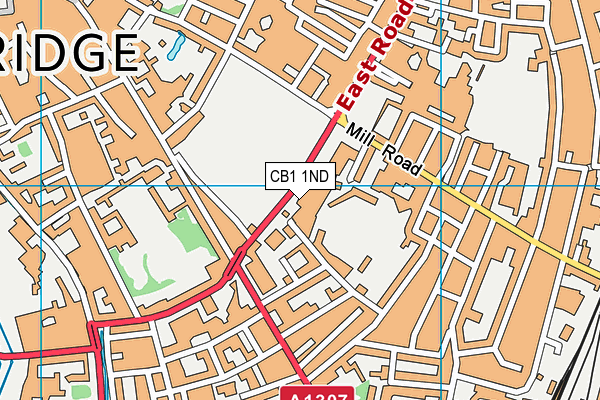 Ymca (Cambridge) map (CB1 1ND) - OS VectorMap District (Ordnance Survey)