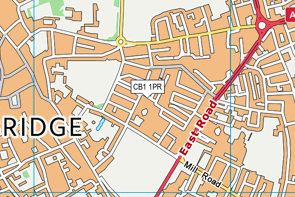 CB1 1PR map - OS VectorMap District (Ordnance Survey)