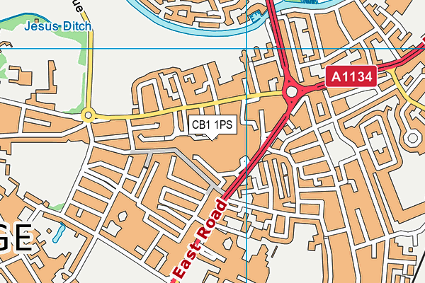 CB1 1PS map - OS VectorMap District (Ordnance Survey)