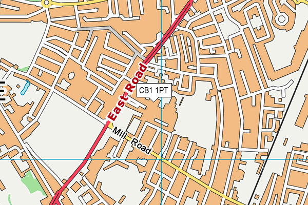 Anglia Ruskin University (Cambridge Campus) (Closed) map (CB1 1PT) - OS VectorMap District (Ordnance Survey)