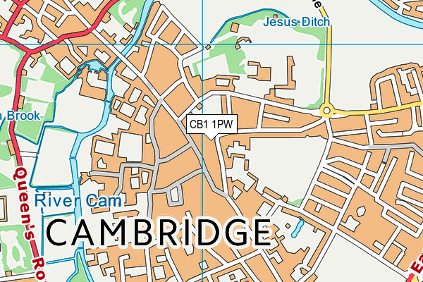 CB1 1PW map - OS VectorMap District (Ordnance Survey)