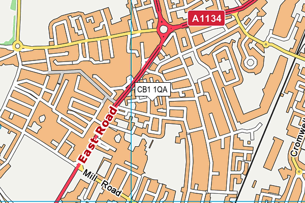 CB1 1QA map - OS VectorMap District (Ordnance Survey)