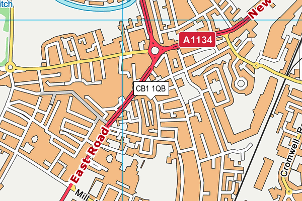 CB1 1QB map - OS VectorMap District (Ordnance Survey)