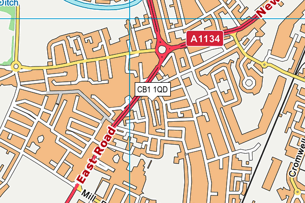 CB1 1QD map - OS VectorMap District (Ordnance Survey)