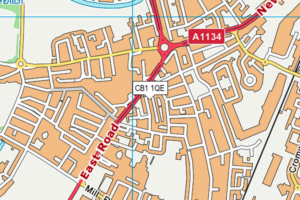 CB1 1QE map - OS VectorMap District (Ordnance Survey)