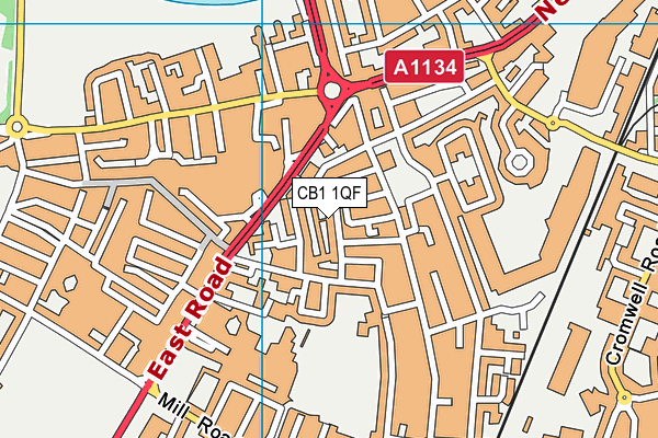 CB1 1QF map - OS VectorMap District (Ordnance Survey)