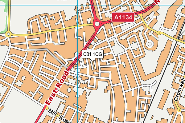 CB1 1QG map - OS VectorMap District (Ordnance Survey)