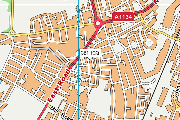 CB1 1QQ map - OS VectorMap District (Ordnance Survey)