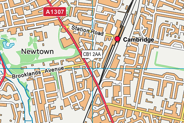 CB1 2AA map - OS VectorMap District (Ordnance Survey)