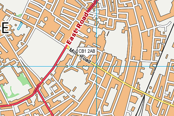 CB1 2AB map - OS VectorMap District (Ordnance Survey)